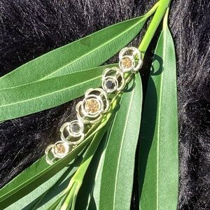 Vintage Sarah Coventry Linear Rhinestone SilverTone Brooch Collar Bar Pin